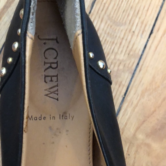 J Crew Ballet flats. Black leather with studs. - Picture 5 of 5